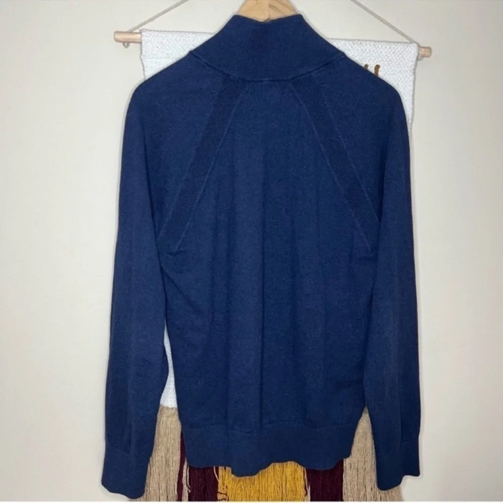 Banana Republic Navy Soft Cashmere Blend 1/4 Zip Large